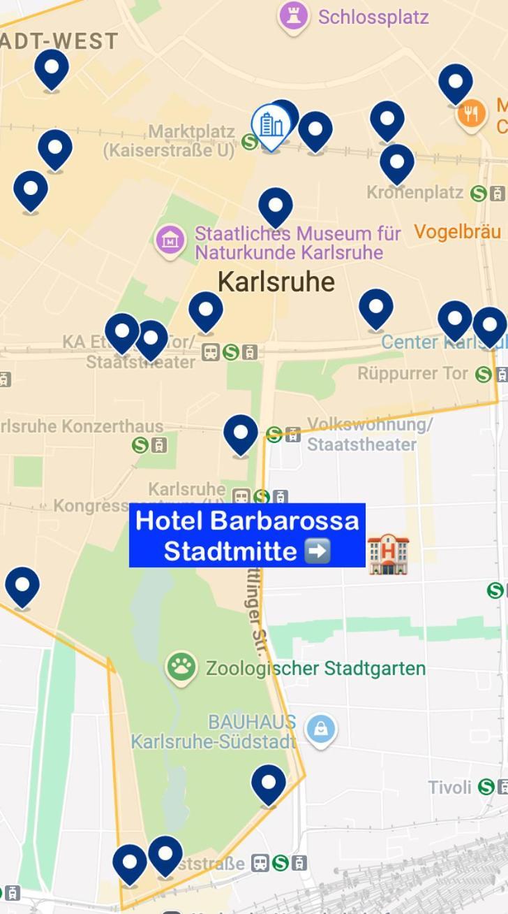 Hotel Barbarossa Karlsruhe Stadtmitte Экстерьер фото